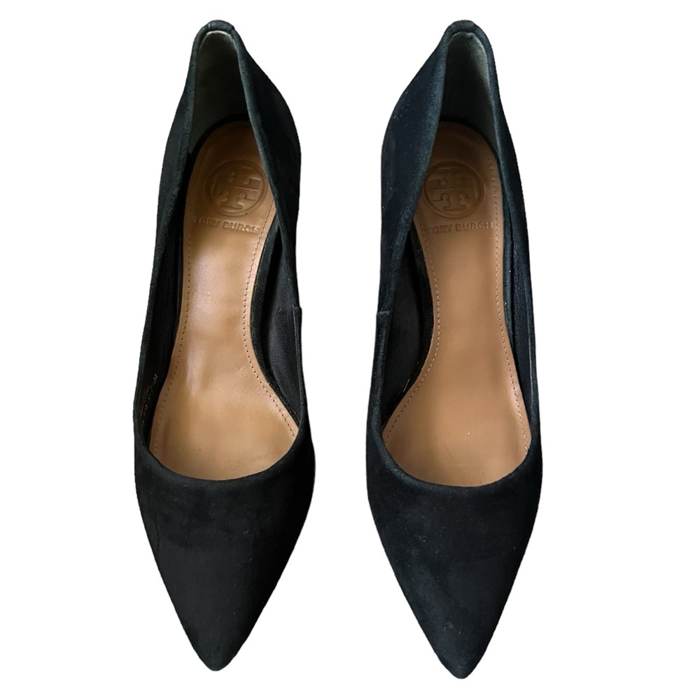 TORY BURCH Classic Suede Pumps Black Size 7.5 - Picture 5 of 11